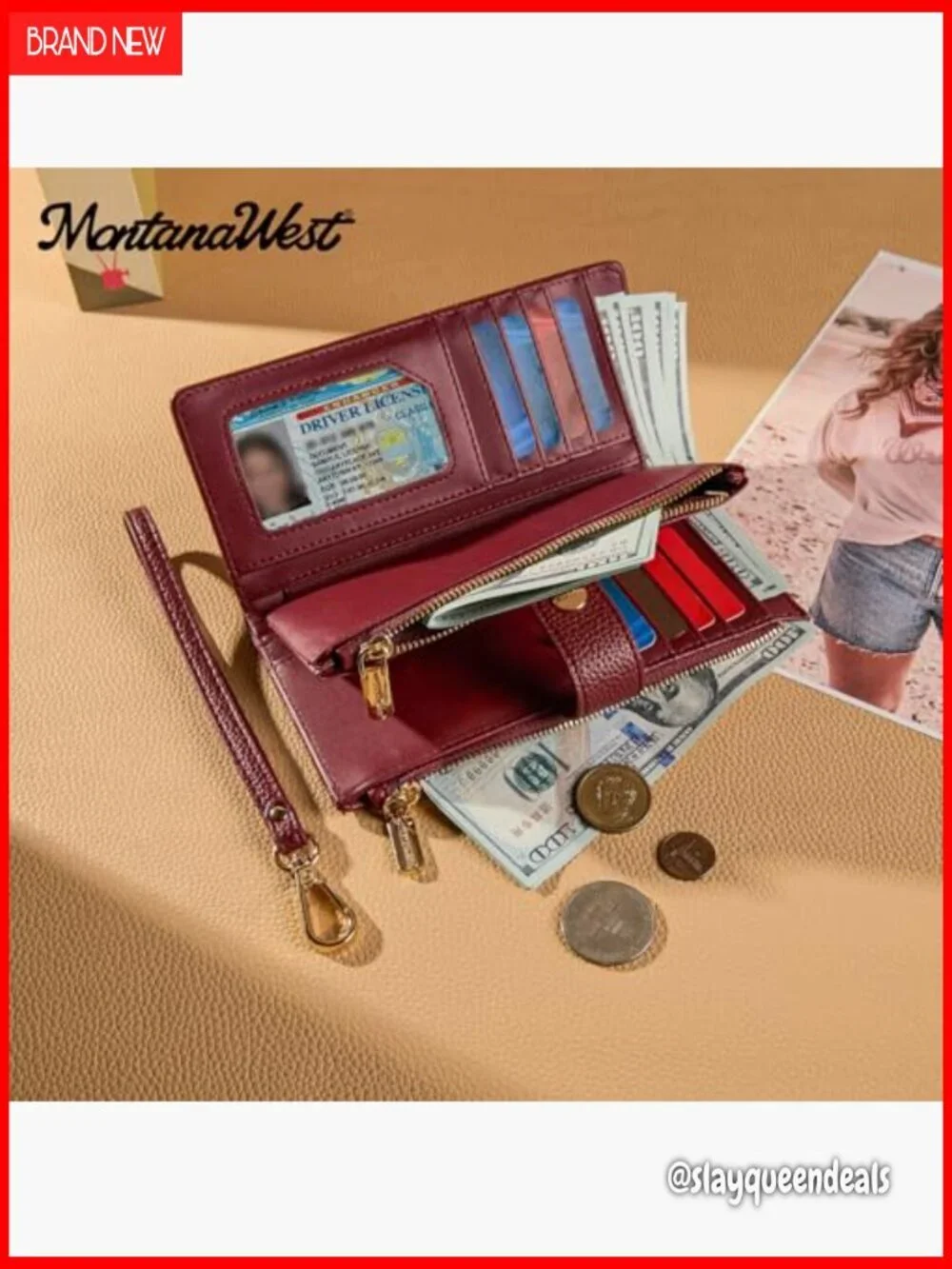 Large Vegan Leather Wristlet Wallet with RFID Blocking and Phone Pocket